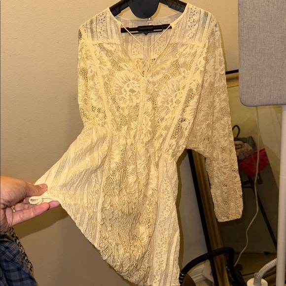 Free People Cream Lace Midi Dress - Picture 1 of 3
